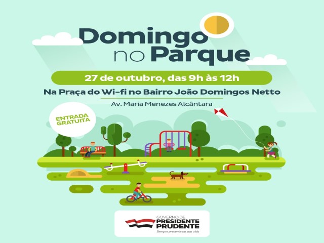 Projeto ‘Domingo no Parque’ será dia 27 no João Domingos Netto com diversas atrações