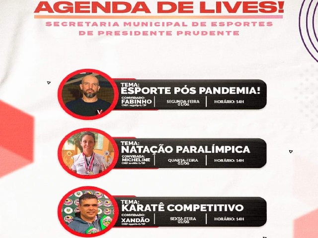 Semepp realiza lives destacando a importância dos esportes pós-pandemia