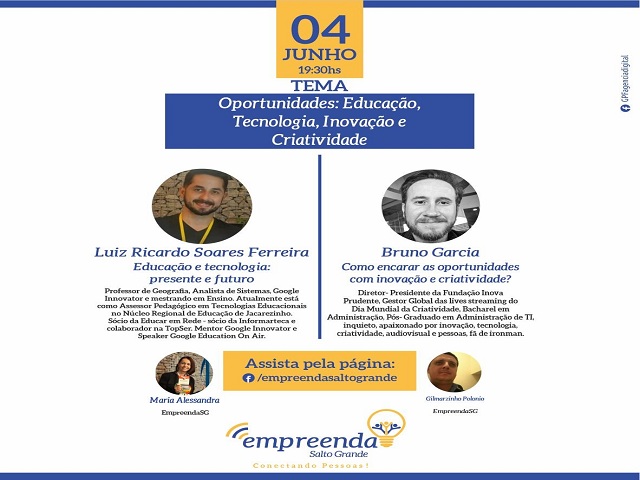 Live apresentará reflexão sobre oportunidades na educação e tecnologia 