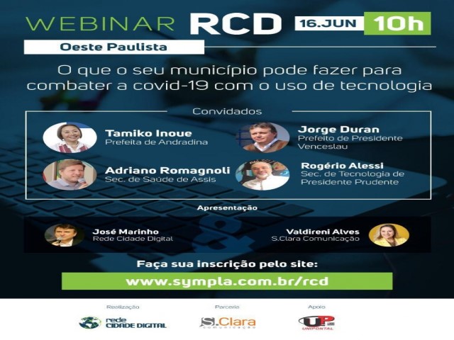 Webinar sobre covid-19 terá como foco Soluções Tecnológicas de Prudente 