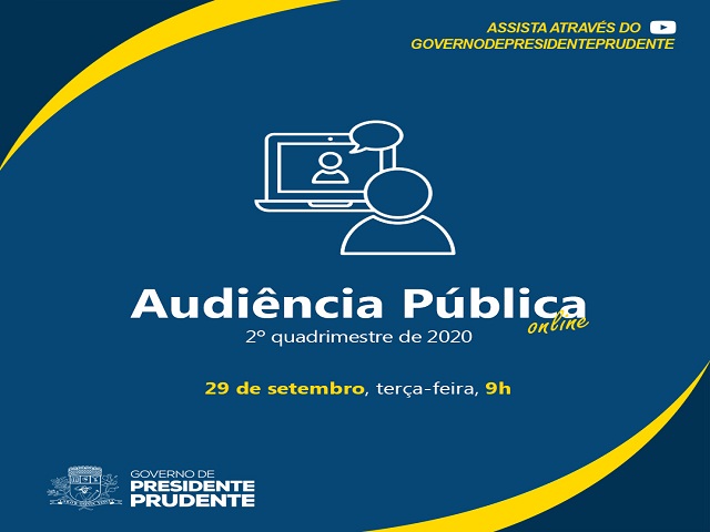 Audiência Pública de Finanças referente ao 2º quadrimestre será no dia 29 de setembro 