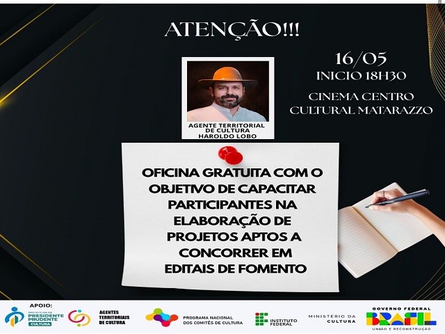 Secult promove oficina ‘Elaboração de projetos culturais para editais’, com Haroldo Lobo
