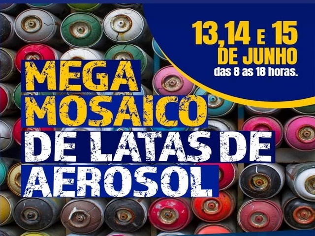 Mosaico será montado na sexta por alunos do Aquarela com 6 mil latas de aerossol
