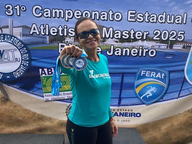 Atleta Agda Santos conquista 3 ouros no Estadual de Atletismo, no Rio de Janeiro