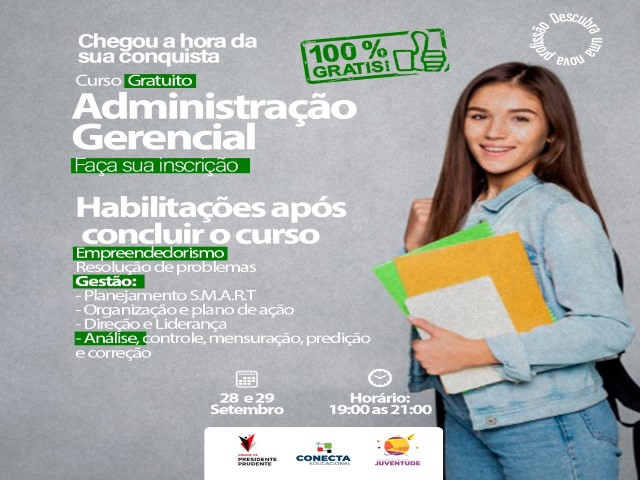 Coordenadoria Municipal da Juventude oferece curso gratuito de administração gerencial