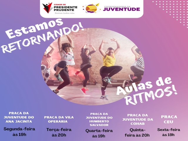 Coordenadoria da Juventude retoma aulas de dança em cinco polos de Prudente 