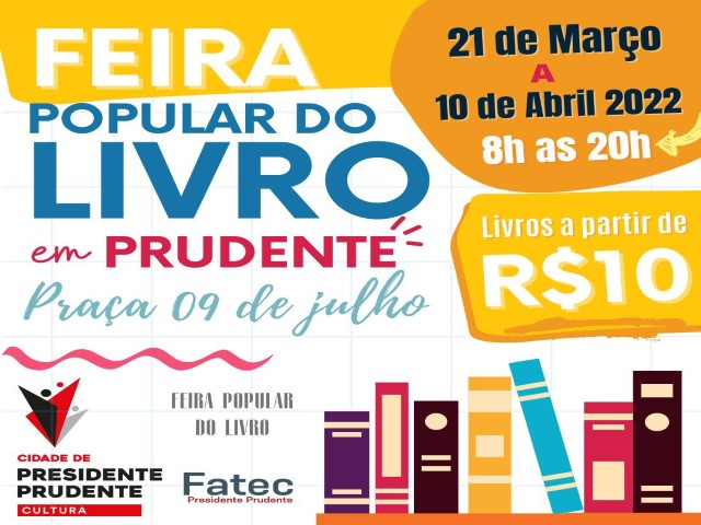 Secult promove ‘Feira popular do livro’ em comemoração aos 100 anos da Arte Moderna