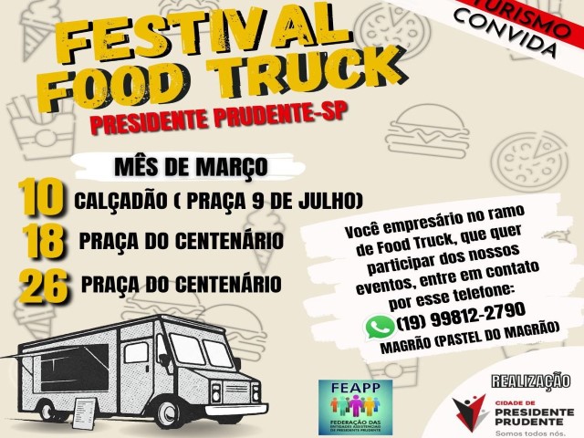 Setur divulga 3ª edição do Festival Food Truck; empresários podem se inscrever no evento