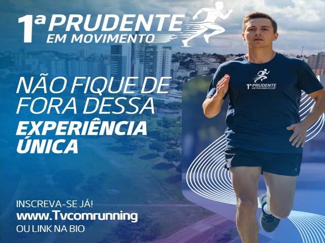 1ª Prudente em Movimento: inscrições abertas para corrida com festa no pós-prova no Parque do Povo