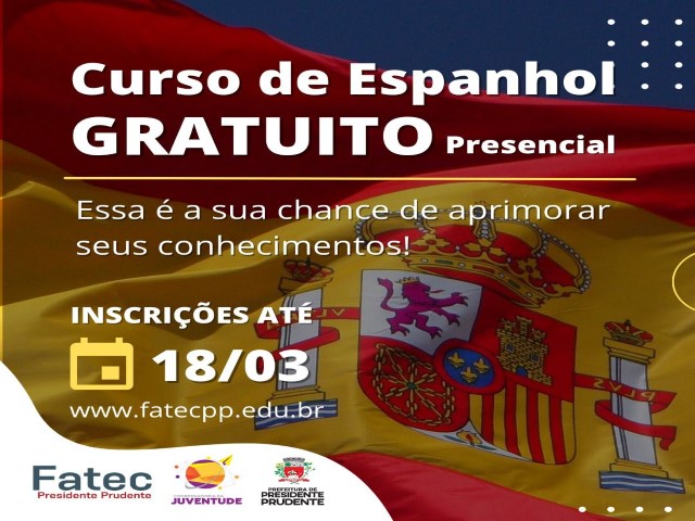 Coordenadoria da Juventude abre inscrição para curso de espanhol em parceria com a Fatec