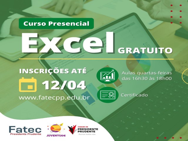 Coordenadoria da Juventude oferece 35 vagas para curso gratuito de Excel