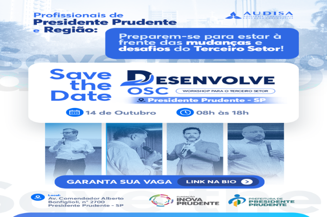 Inova Prudente recebe em outubro workshop para o Terceiro Setor; inscrições abertas