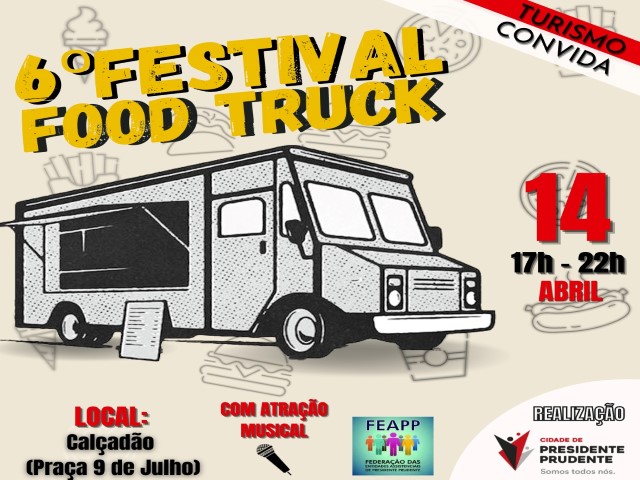 Setur convida população para 6ª edição de Festival Food Truck nesta quinta (14)