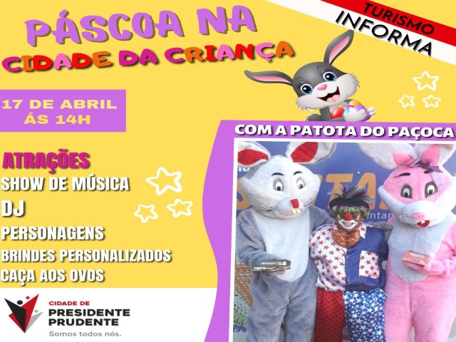 Setur realiza neste domingo atividades gratuitas alusivas à Páscoa na Cidade da Criança 