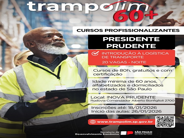 Programa Trampolim 60+ prorroga inscrição do curso de Introdução à Logística de Transporte
