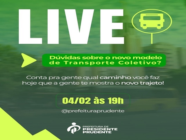 Prefeitura faz live nesta quarta para orientar população sobre novo sistema de transporte