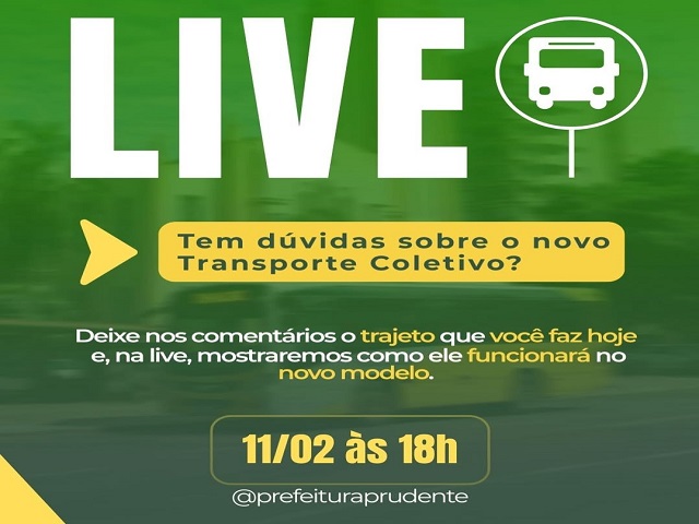 Semob faz segunda live na quarta (11) para orientações sobre novo sistema de transporte