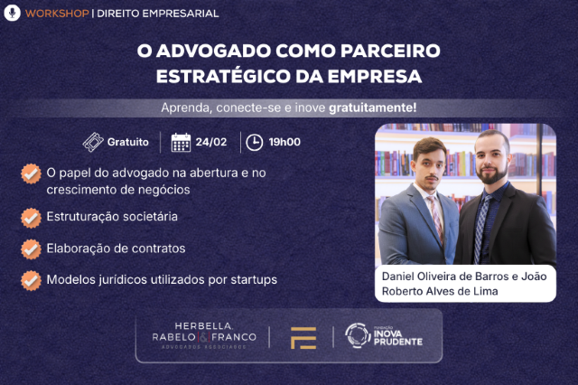 Inova promove workshop gratuito sobre atuação estratégica do advogado nas empresas