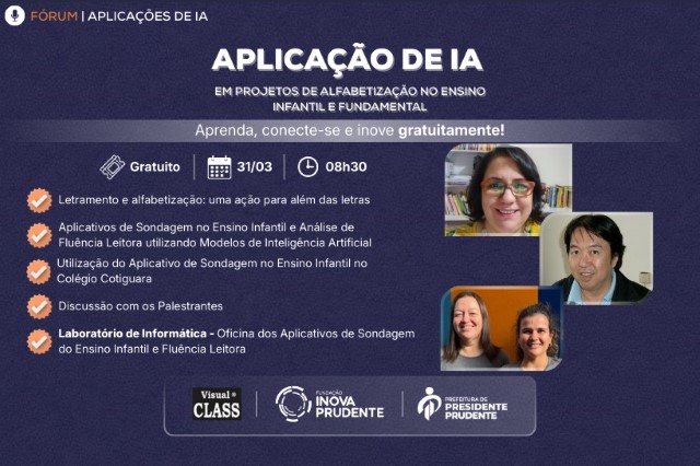 Inova sedia fórum gratuito sobre aplicações de IA na alfabetização e no ensino fundamental