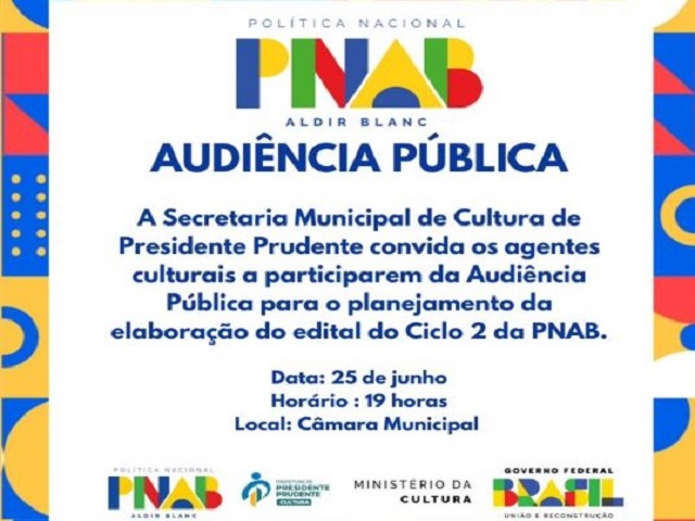 Cultura realiza audiência sobre aplicação de quase R$ 2 milhões em setor cultural