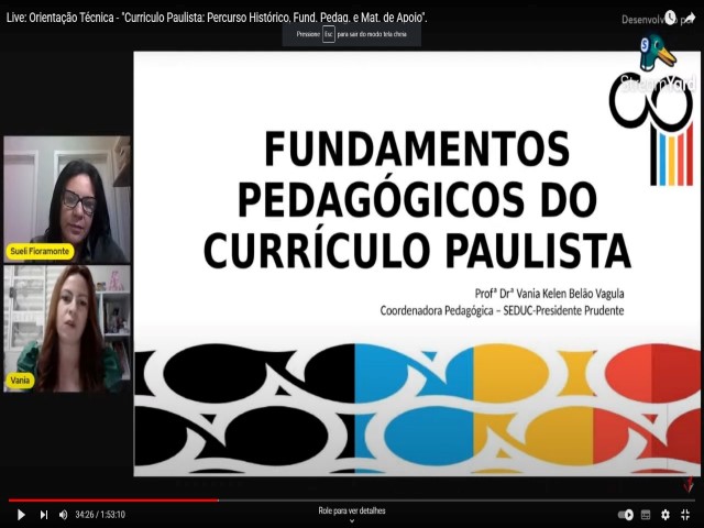 Professores e educadores participam de capacitação sobre currículo paulista