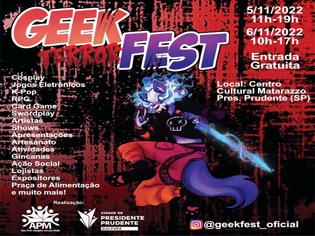 Secult anuncia nova edição do Geek Fest no Centro Cultural Matarazzo, 5 e 6 de novembro