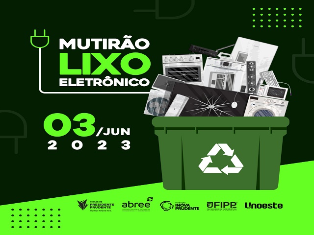 Mutirão do Lixo Eletrônico ocorre dia 3 de junho no Parque do Povo e outros locais 