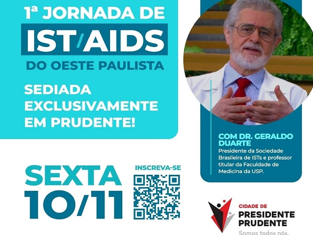 Prudente recebe 1ª Jornada IST do Oeste Paulista, com Geraldo Duarte; inscrições abertas