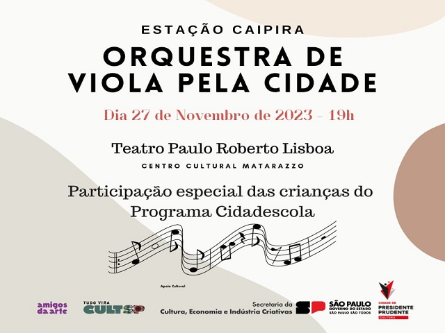 Estação Caipira realiza apresentação de Orquestra de Viola nesta segunda (27)