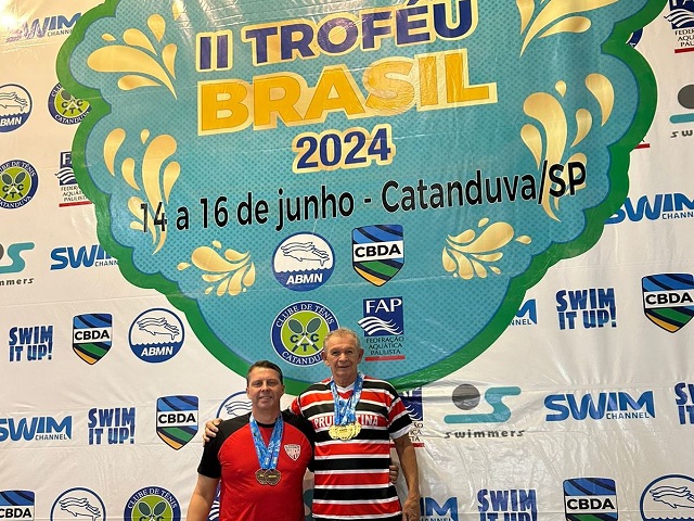 Nadadores Fran e Olavo, da Semepp, se destacam no Troféu Brasil Máster em Catanduva (SP)