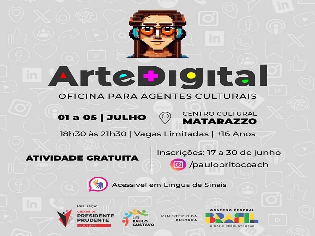 Secult está com inscrições abertas para Oficina “Arte + Digital”, destinada a Agentes Cult