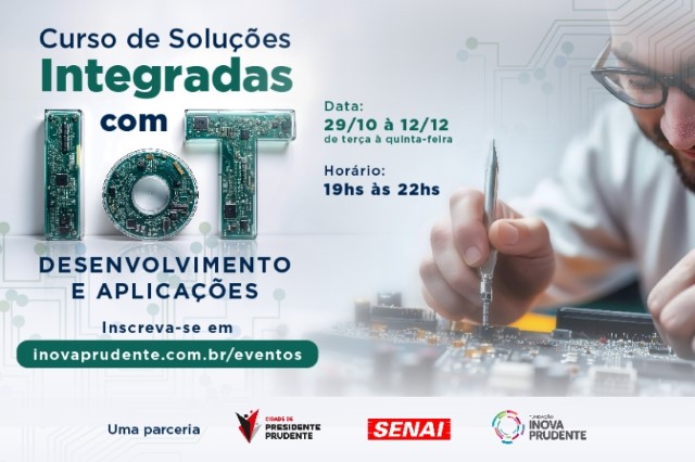 Inova e Senai abrem inscrições para curso gratuito de Soluções Integradas com IoT