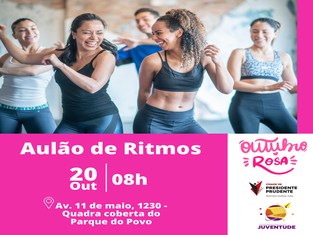 Aulão de Ritmos em alusão ao Outubro Rosa acontece neste domingo (20)