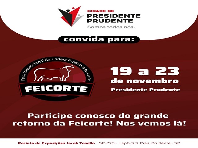 Faltam 30 dias para a Feicorte, evento que conta com apoio da Prefeitura de Prudente