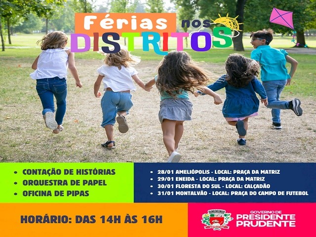 Prefeitura de PP anuncia ‘Férias nos Distritos’, evento gratuito de 28 a 31 de janeiro