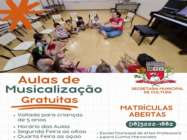 Matarazzo está com Inscrições abertas para de Aulas de Musicalização Infantil 