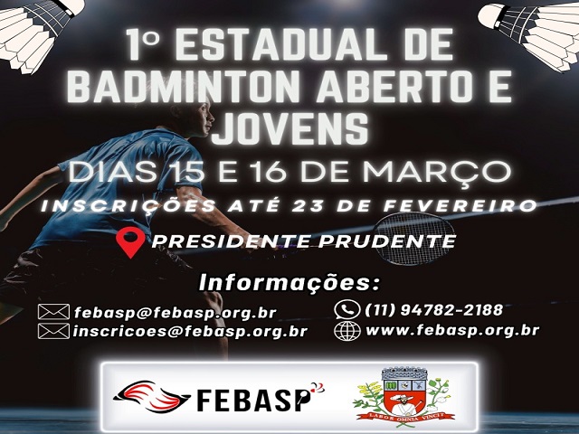 Semepp realizará a 1ª Etapa Estadual de Badminton no mês de março 