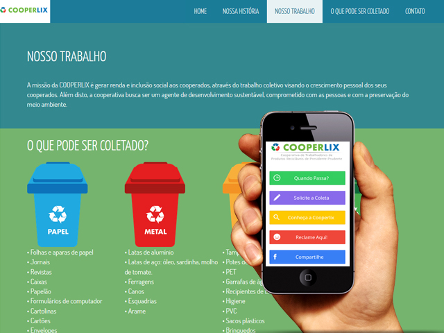 Cooperlix agora conta com site e aplicativo para consultas e solicitações de coleta 