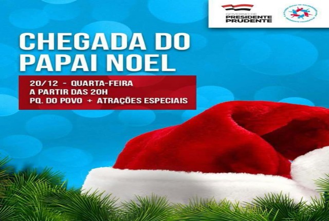 Papai Noel chegará nesta quarta-feira no Chalé do Fundo Social no Parque do Povo 