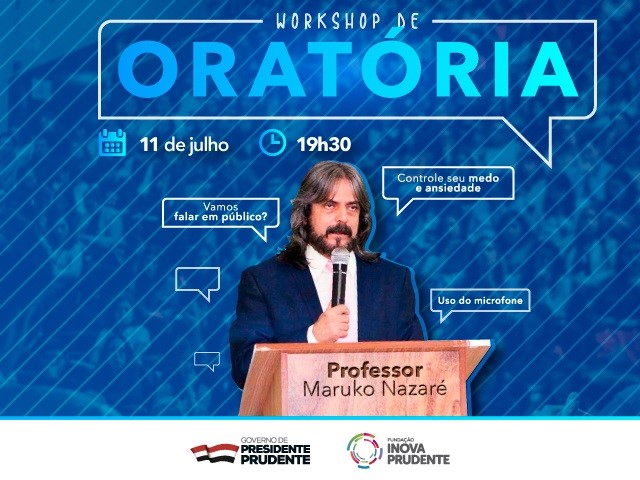 Oratória será tema de workshop gratuito na Inova Prudente 